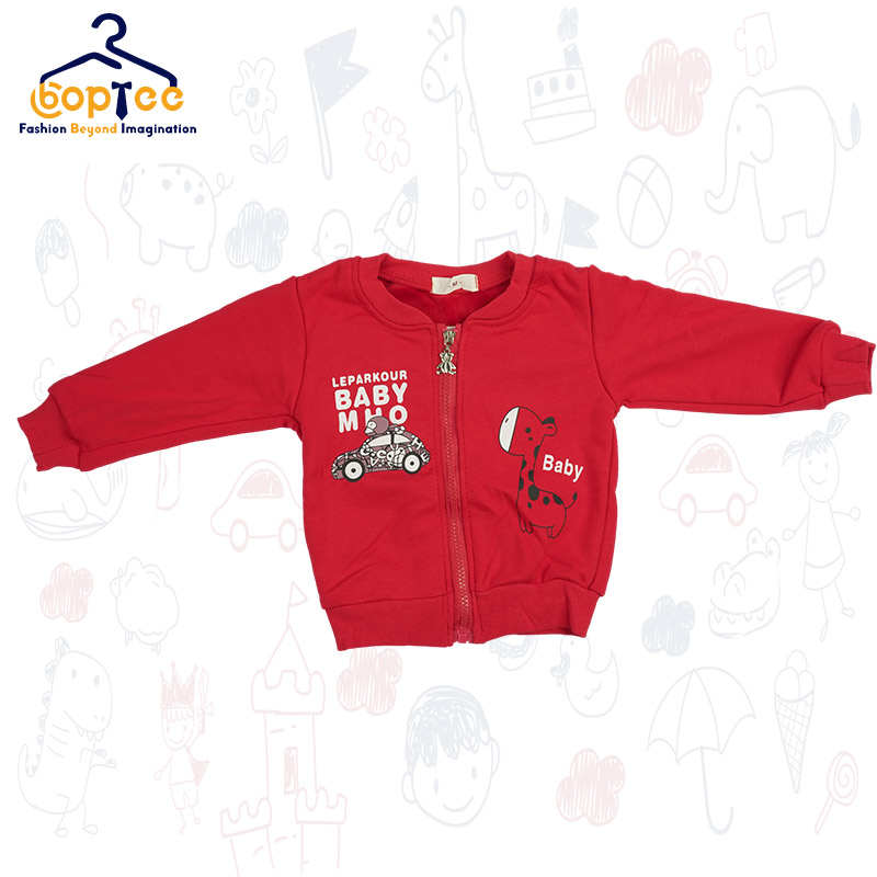 Boptee Full Sleeves Jacket With Car & Baby Design 