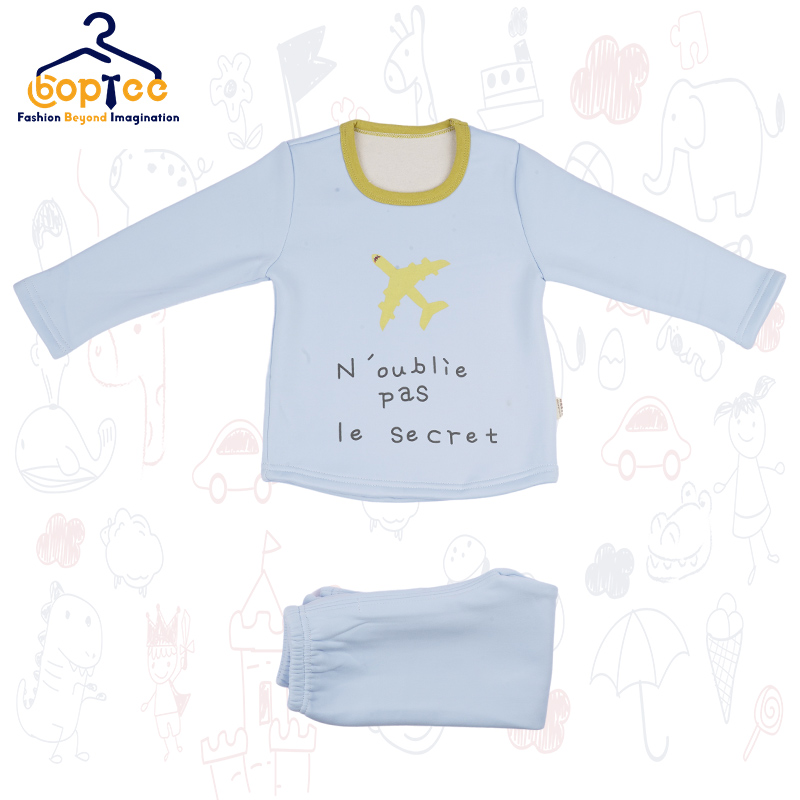 Boptee Full Sleeves Nightwear With Airplane Print   