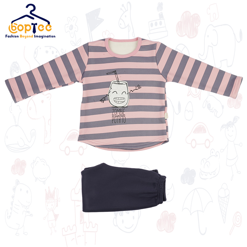 Boptee Full Sleeves Nightwear With Stripe Pattern  