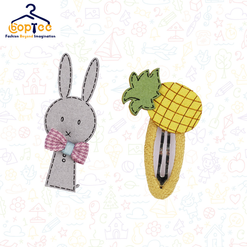 Boptee Hair Clips In Rabbit & Pineapple Shape
