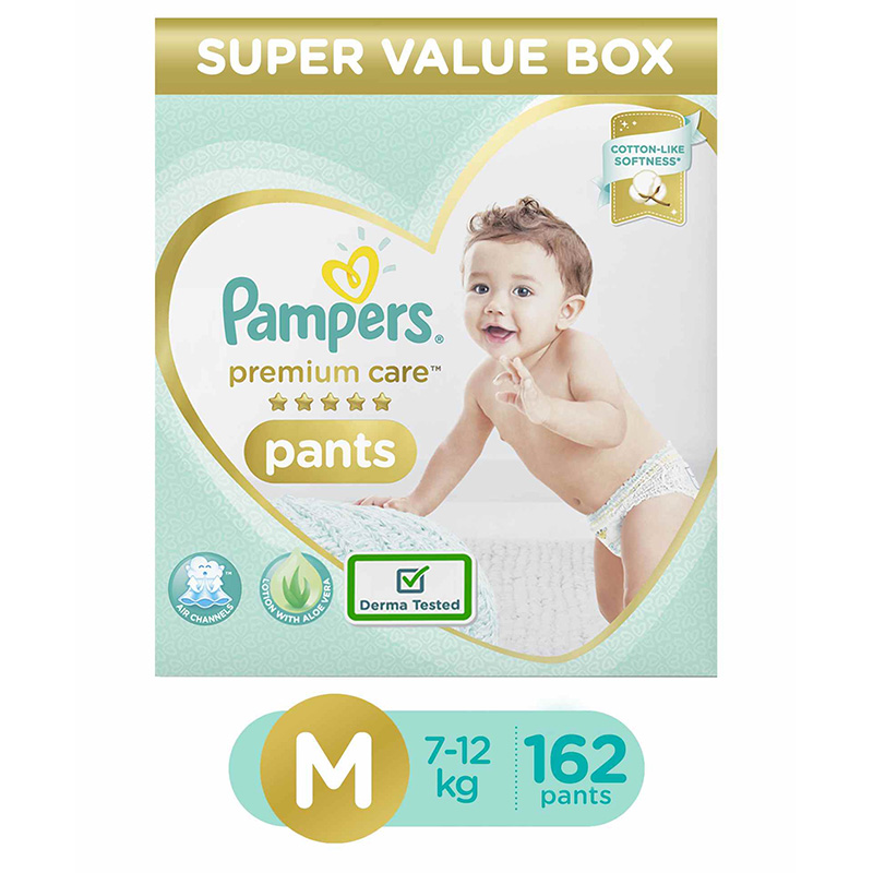 Pampers Premium Care Pants, Medium Size Baby Diapers - 162 Counts