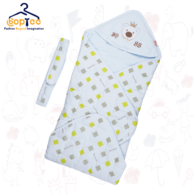 Boptee Hooded Swaddle- Blue Color 